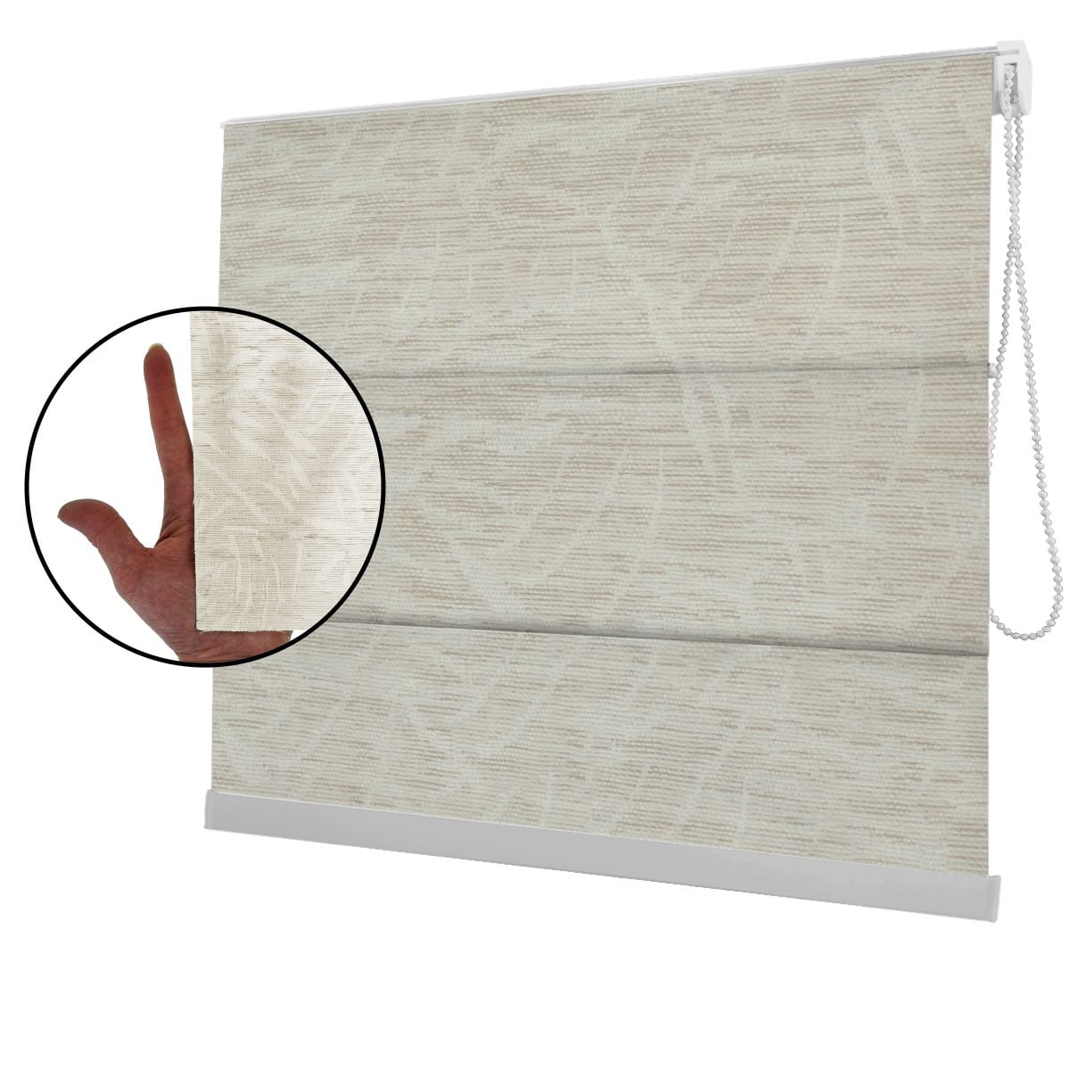 Cortina Romana Natural Tecido Translúcido Coleção Barcelona Cor Natural