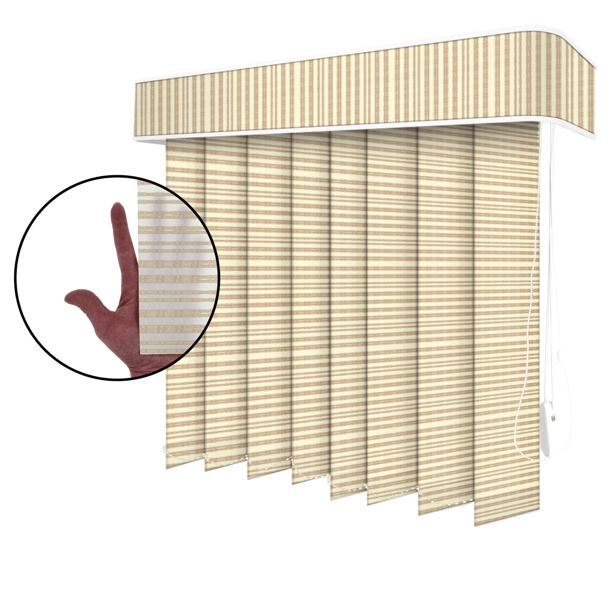 Persiana Vertical Natural Tecido Translúcido Coleção Macedonia Cor Natural