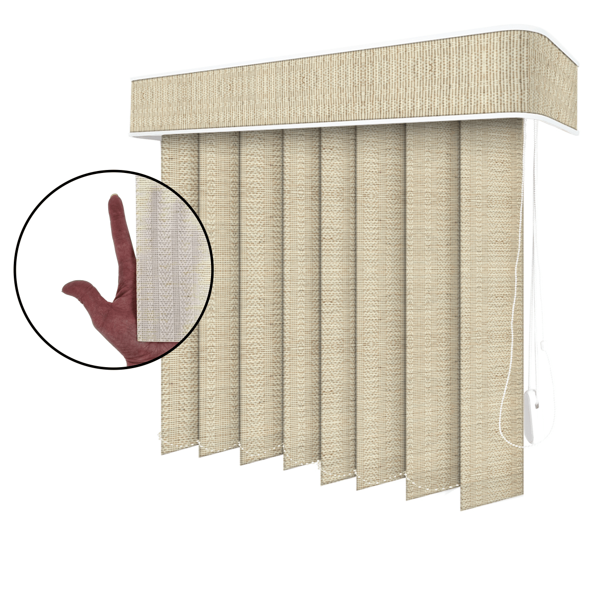 Persiana Vertical Natural Tecido Translúcido Coleção Roma Cor Natural