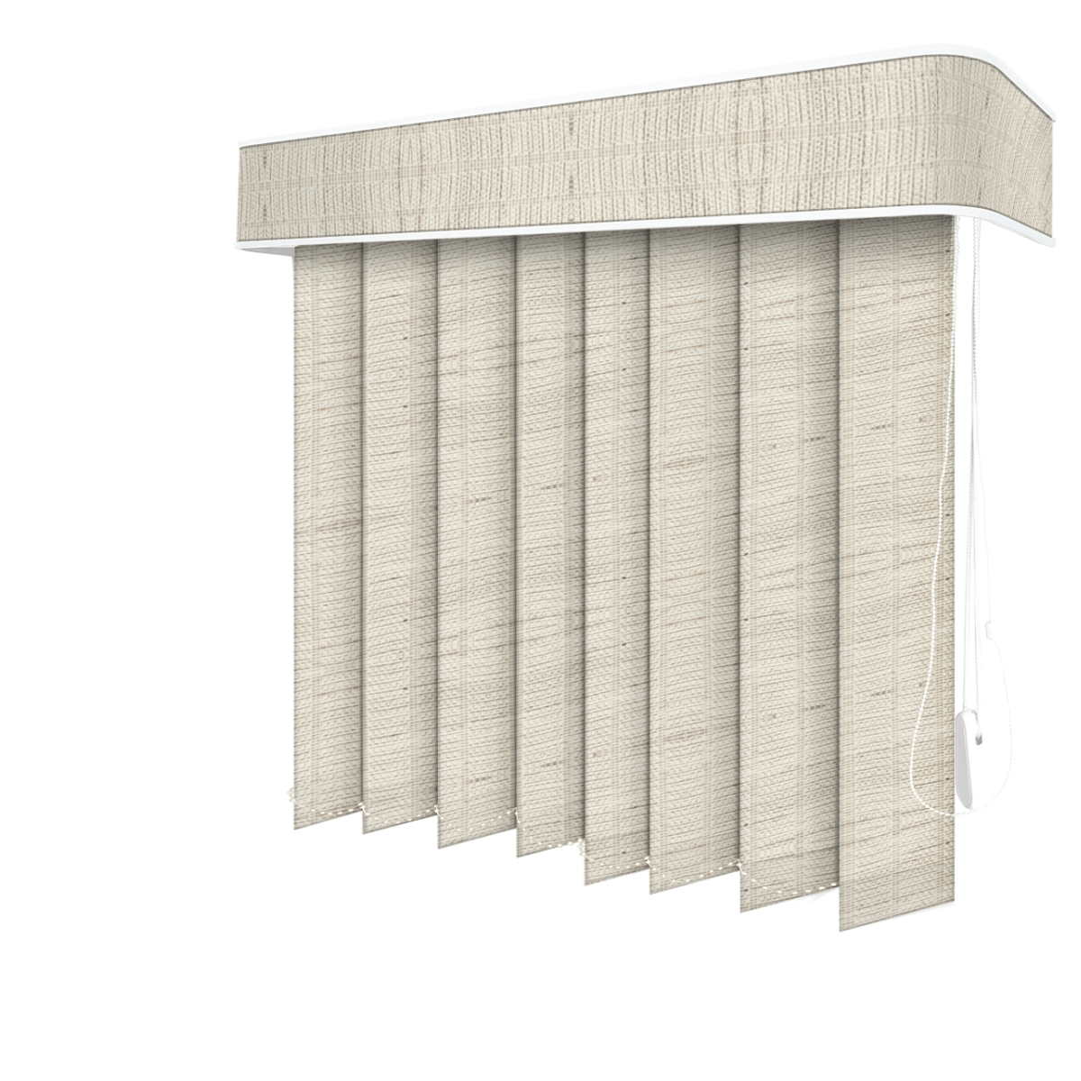 Persiana Vertical Natural Tecido Translúcido Coleção Verano Cor Natural
