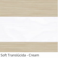 Cortina Rolô Double Vision Bege Tecido Translúcido Coleção Soft Cor Cream