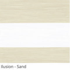 Cortina Rolô Double Vision Bege Tecido Translúcido Coleção Ilusion Cor Sand