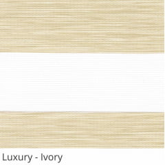 Cortina Rolô Double Vision Bege Tecido Translúcido Coleção Luxury Cor Ivory