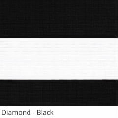 Cortina Rolô Double Vision Preta Tecido Translúcido Coleção Diamond Cor Black