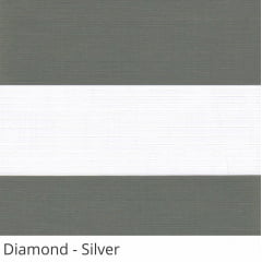Cortina Rolô Double Vision Cinza Tecido Translúcido Coleção Diamond Cor Silver