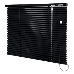 Persiana Horizontal Alumínio Preta Coleção 25mm Cor 233 - 1,80m Larg x 1,40m Alt - Pronta Entrega