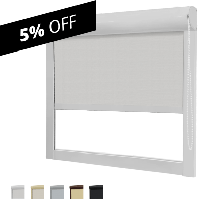 Cortina Rolô Blackout Caixa Box Tecido Pinpoint Cortina Rolô Blackout Caixa Box Tecido Pinpoint