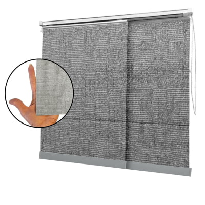 Cortina Painel Cinza Tecido Translúcido Coleção TJ 4288 Cor Grey