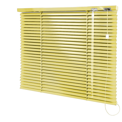 Persiana Horizontal Alumínio Amarela Coleção 25mm Cor 009 Persiana Horizontal Alumínio Amarela Coleção 25mm Cor 009