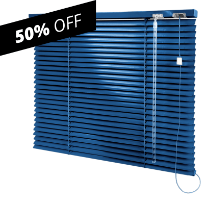 Persiana Horizontal Alumínio Azul Escuro Coleção 25mm Cor 057 - 0,80m larg x 1,20m alt - Pronta Entrega