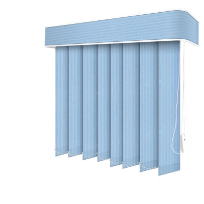 Persiana Vertical Azul Claro Tecido Blackout Coleção Londres Cor Oceano 