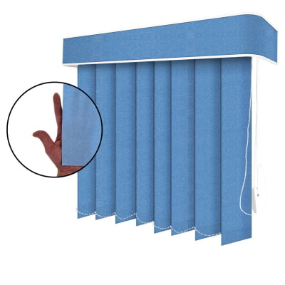 Persiana Vertical Azul Claro Tecido Translúcido Coleção Pandora Cor Oceano Persiana Vertical Azul Claro Tecido Translúcido Coleção Pandora Cor Oceano