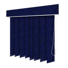 Persiana Vertical Azul Escuro Tecido Translúcido Coleção Vitral Cor Navy
