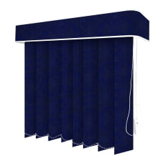 Persiana Vertical Azul Escuro Tecido Translúcido Coleção Vitral Cor Navy