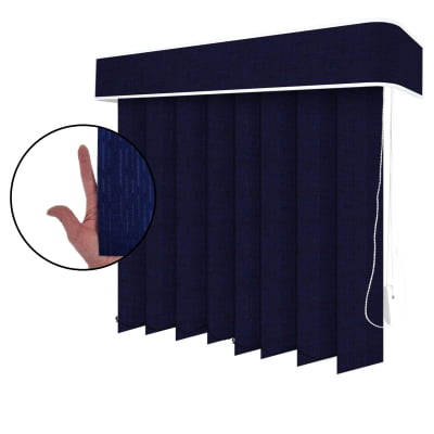 Persiana Vertical Azul Marinho Tecido Translúcido Coleção Londres Cor Navy Persiana Vertical Azul Marinho Tecido Translúcido Coleção Londres Cor Navy