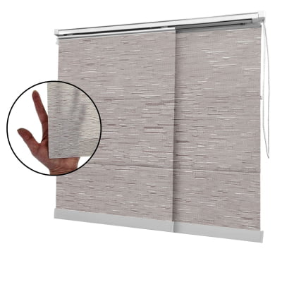 Cortina Painel Bege Tecido Translúcido Coleção Tohu Cor Dark Mescla