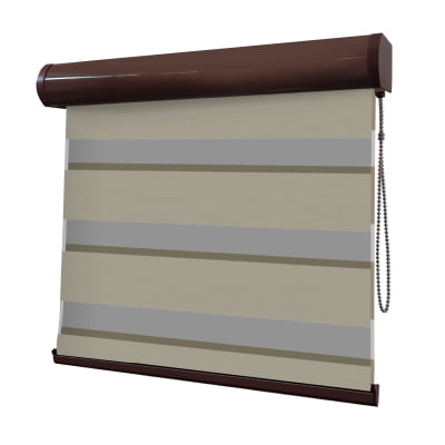 Cortina Rolô Double Vision Bege Tecido Translúcido Coleção Dynasty Cor Beige