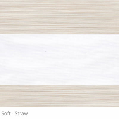 Cortina Rolô Double Vision Bege Tecido Translúcido Coleção Soft Cor Straw Cortina Rolô Double Vision Bege Tecido Translúcido Coleção Soft Cor Straw