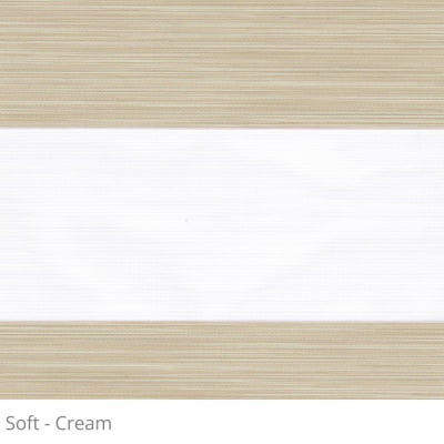 Cortina Rolô Double Vision Bege Tecido Translúcido Coleção Soft Cor Cream