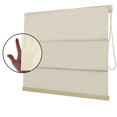 Cortina Romana Bege Tecido Tela Solar Coleção Screen 3% Cor Beige