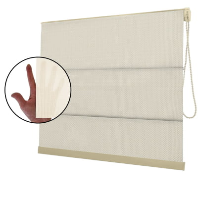 Cortina Romana Bege Tecido Tela Solar Coleção Screen 5% Cor Beige