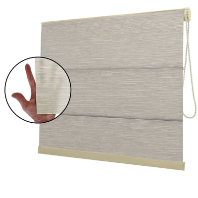 Cortina Romana Bege Tecido Translúcido Coleção Nápoles Cor Beige
