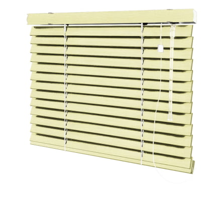 Persiana Horizontal Madeira Bege Coleção Sintética 50mm com Ranhuras Cor Alabaster