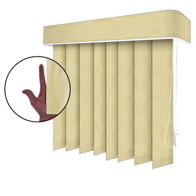 Persiana Vertical Bege Tecido Translúcido Coleção Acquas Cor Beige Persiana Vertical Bege Tecido Translúcido Coleção Acquas Cor Beige