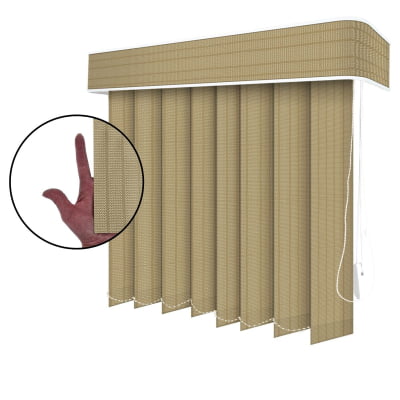 Persiana Vertical Bege Tecido Translúcido Coleção Croácia Cor Natural Persiana Vertical Bege Tecido Translúcido Coleção Croácia Cor Natural