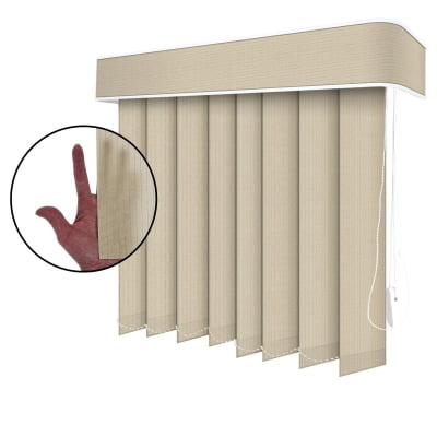 Persiana Vertical Bege Tecido Translúcido Coleção Londres Cor Beige 