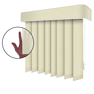 Persiana Vertical Bege Tecido Translúcido Coleção Lumiere Cor Palha Persiana Vertical Bege Tecido Translúcido Coleção Lumiere Cor Palha