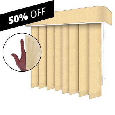 Persiana Vertical Translúcida Bege - 3,47m larg x 2,58m alt - PRONTA ENTREGA - divida em duas partes