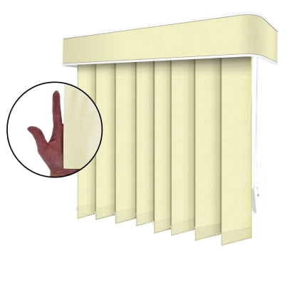 Persiana Vertical Bege Tecido Translúcido Coleção Nuance Cor Luiza Persiana Vertical Bege Tecido Translúcido Coleção Nuance Cor Luiza