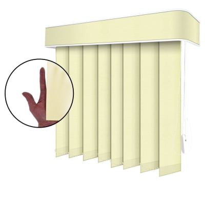 Persiana Vertical Bege Tecido Translúcido Coleção Pandora Cor Palha Persiana Vertical Bege Tecido Translúcido Coleção Pandora Cor Palha