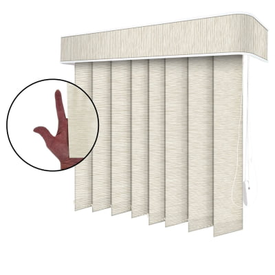 Persiana Vertical Bege Tecido Translúcido Coleção Papyrus Cor Merengue Persiana Vertical Bege Tecido Translúcido Coleção Papyrus Cor Merengue