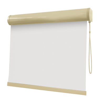 Cortina Rolô Branca Tecido Blackout Coleção Pinpoint Cor White