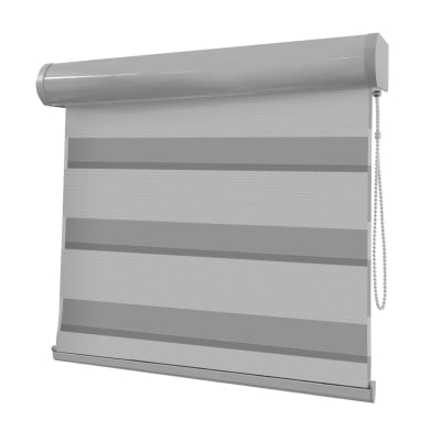 Cortina Rolô Double Vision Branca Tecido Translúcido Coleção Dynasty Cor White