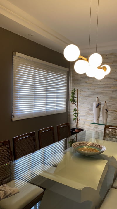 Persiana Horizontal Madeira Branca Coleção Bamboo 50mm Cor White