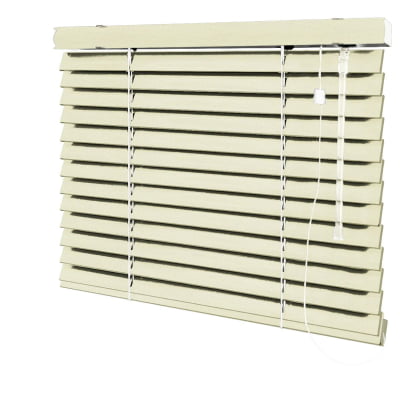 Persiana Horizontal Madeira Branca Coleção Sintética 50mm com Ranhuras Cor White