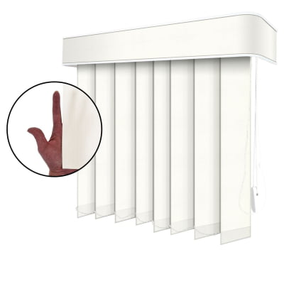 Persiana Vertical Branca Tecido Translúcido Coleção Londres Cor Branco Persiana Vertical Branca Tecido Translúcido Coleção Londres Cor Branco