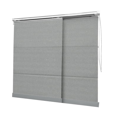 Cortina Painel Cinza Tecido Blackout Coleção Liberty Cor Sky