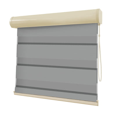 Cortina Rolô Double Vision Cinza Tecido Translúcido Coleção Dynasty Cor Grey