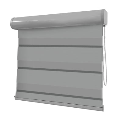 Cortina Rolô Double Vision Cinza Tecido Translúcido Coleção Dynasty Cor Grey