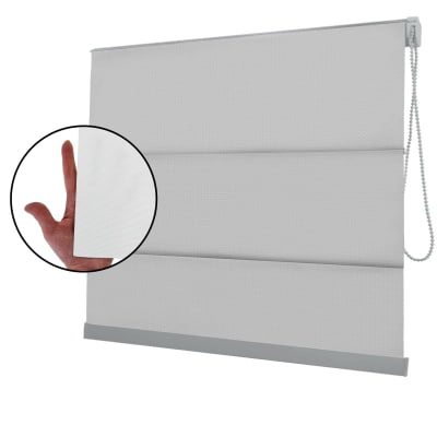 Cortina Romana Cinza Tecido Tela Solar Coleção Screen 1% Cor Grey