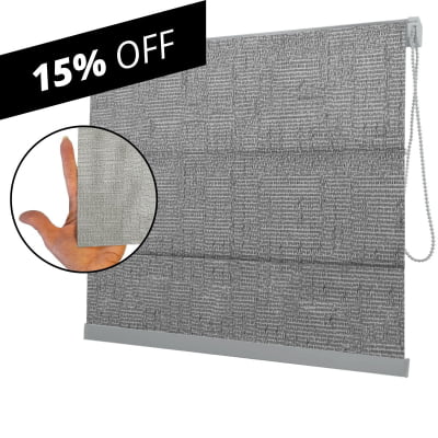 Cortina Romana Cinza Tecido Translúcido Coleção TJ 4288 Cor Grey