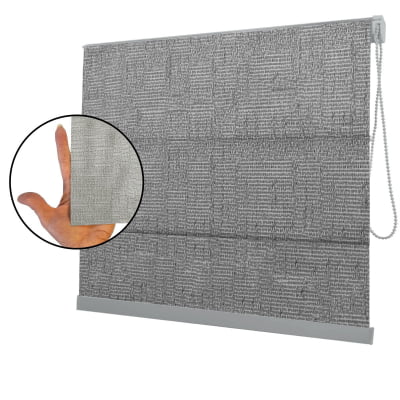 Cortina Romana Cinza Tecido Translúcido Coleção TJ 4288 Cor Grey