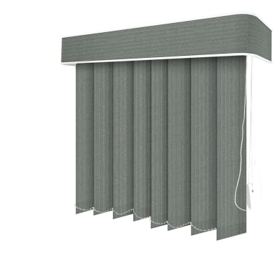 Persiana Vertical Cinza Tecido Blackout Coleção Londres Cor Flint