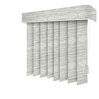 Persiana Vertical Cinza Tecido Blackout Coleção Papyrus Cor Niebla