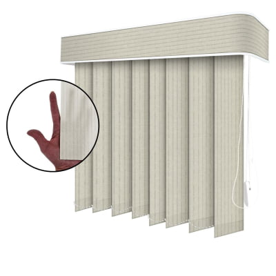 Persiana Vertical Cinza Tecido Translúcido Coleção Londres Cor Platinum Persiana Vertical Cinza Tecido Translúcido Coleção Londres Cor Platinum