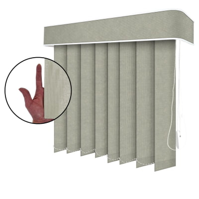 Persiana Vertical Cinza Tecido Translúcido Coleção Nuance Cor Samanta Persiana Vertical Cinza Tecido Translúcido Coleção Nuance Cor Samanta